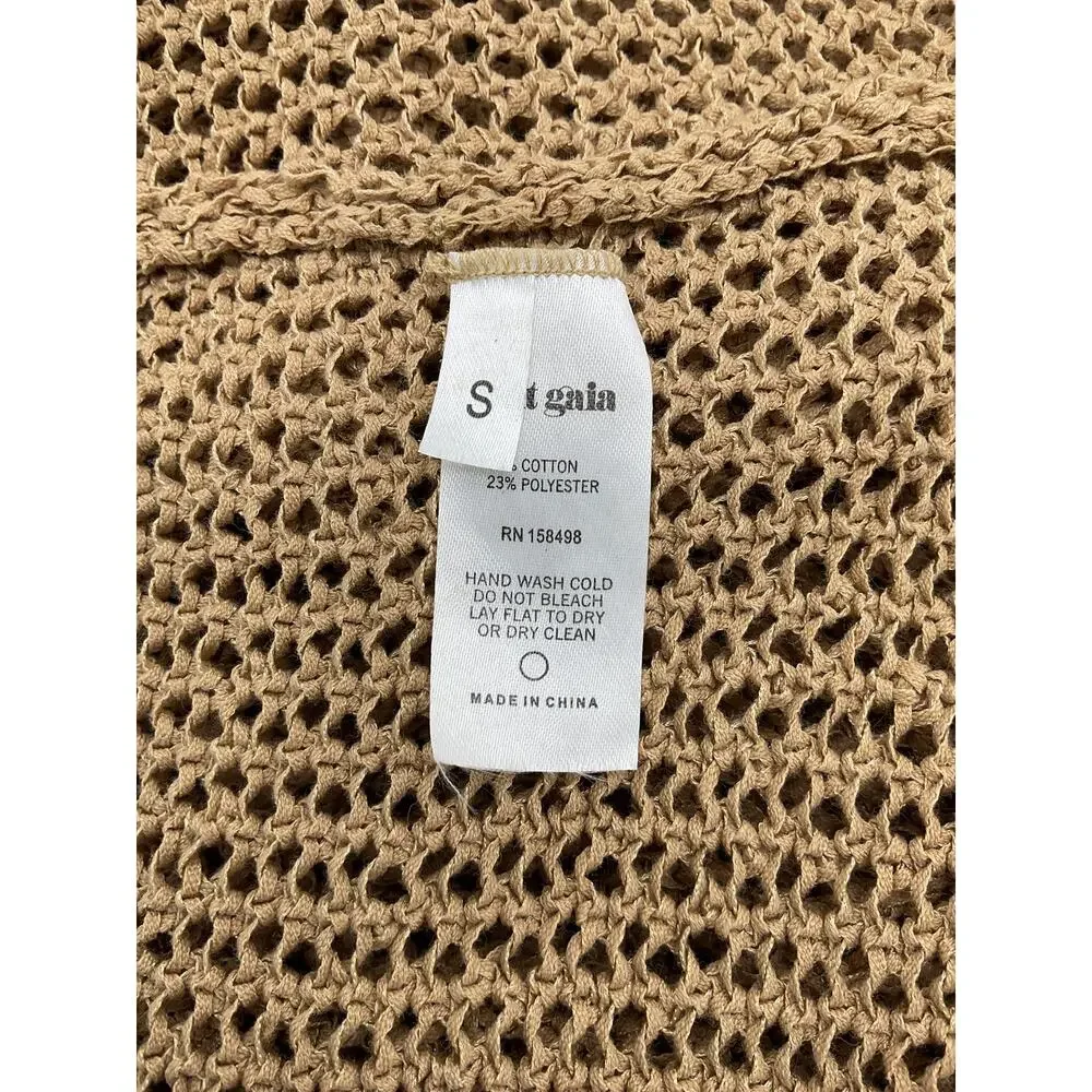 Cult Gaia Sheer Sand Open Back Crochet Dress Size S - Picture 5 of 6